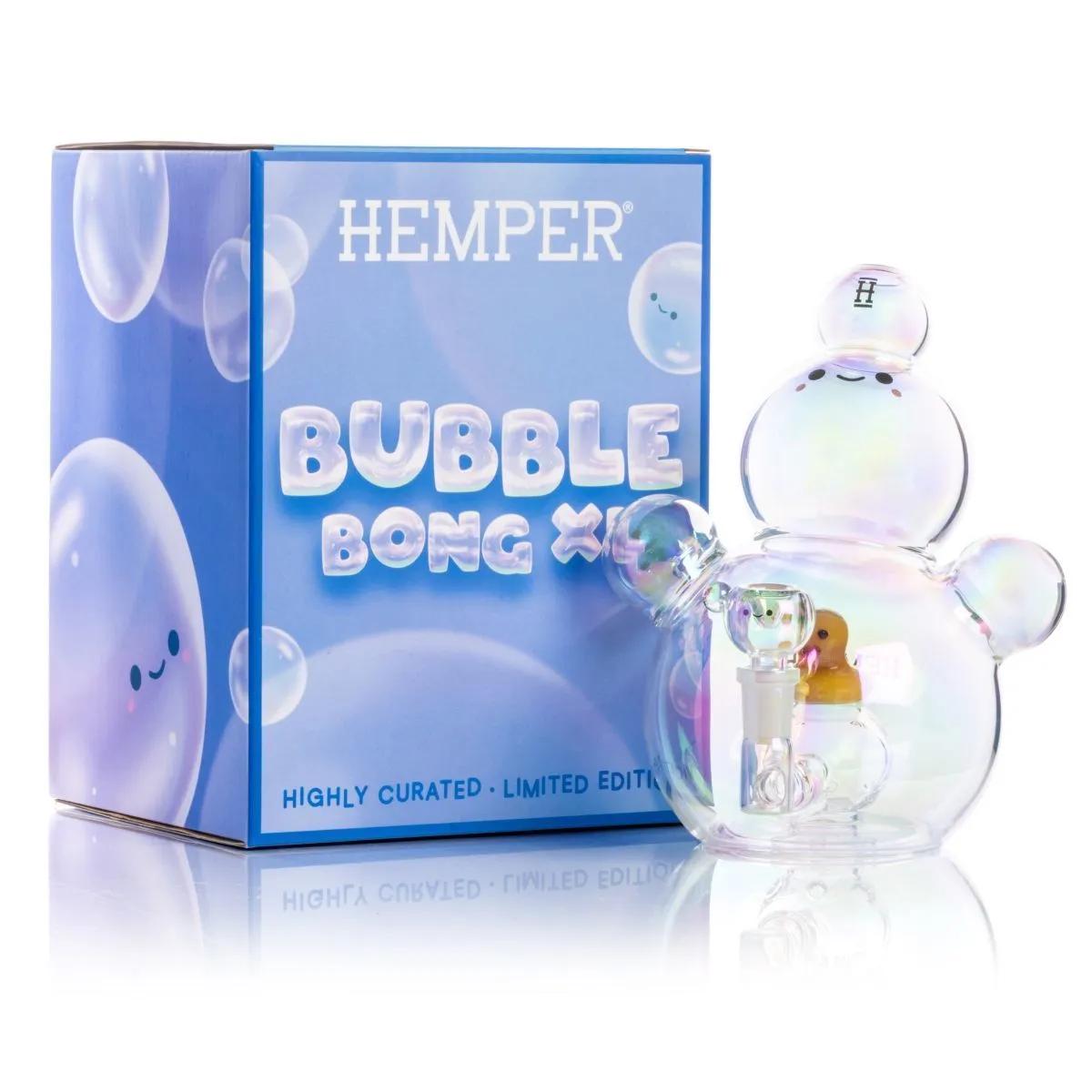 Hemper Bubble Bong – gullig glasvattenpipa med iriserande finish