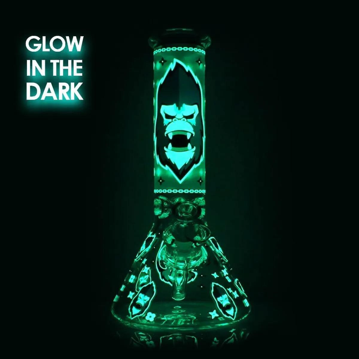 Självlysande Gorilla Triple Thick Bong