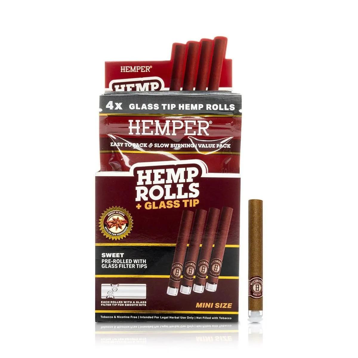 Hemper Mini Rolls med glasmunstycke 4-pack