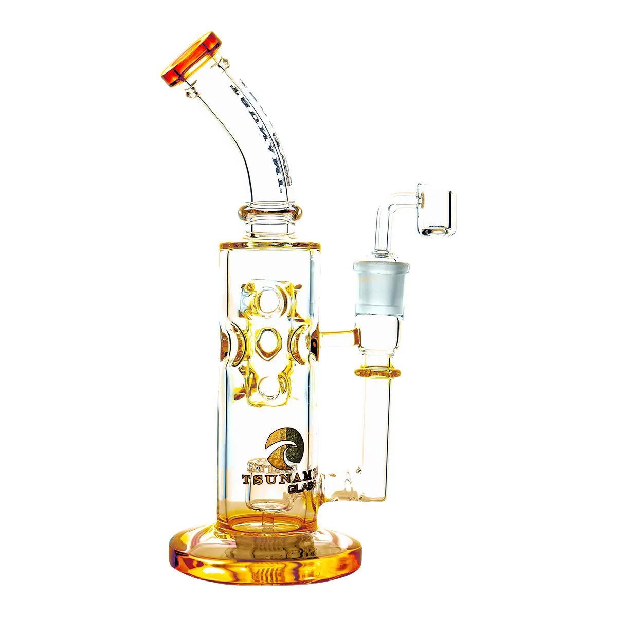 Shower Head Swiss Dab Rig 11" (Tsunami Glass)