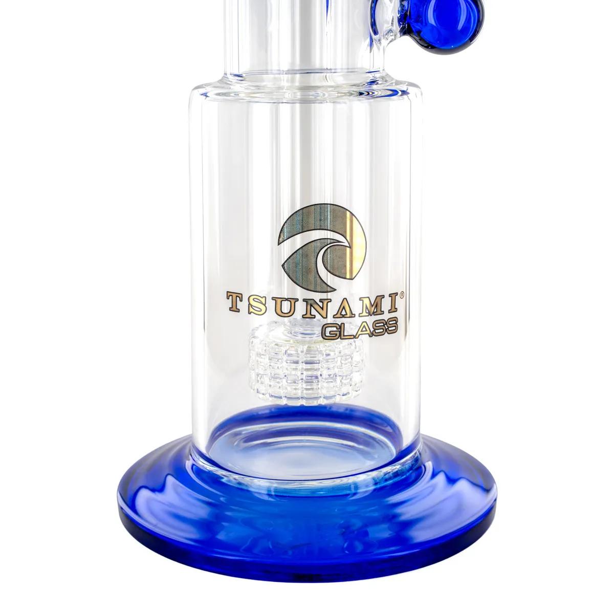 Dab Rig med Sidohals och Showerhead-perkolator 10'' (Tsunami Glass)