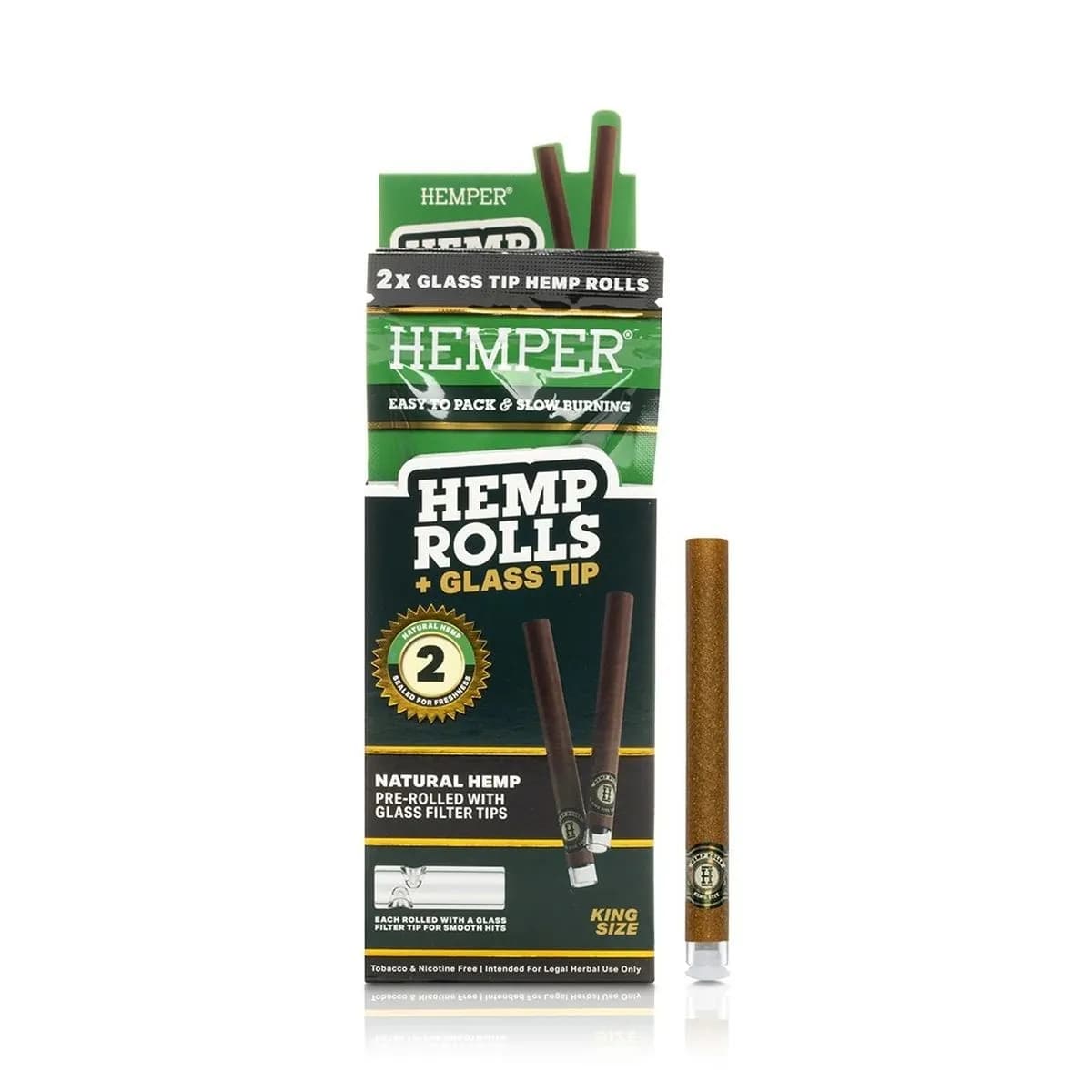 King size-rullar + glasmunstycke 2-pack
