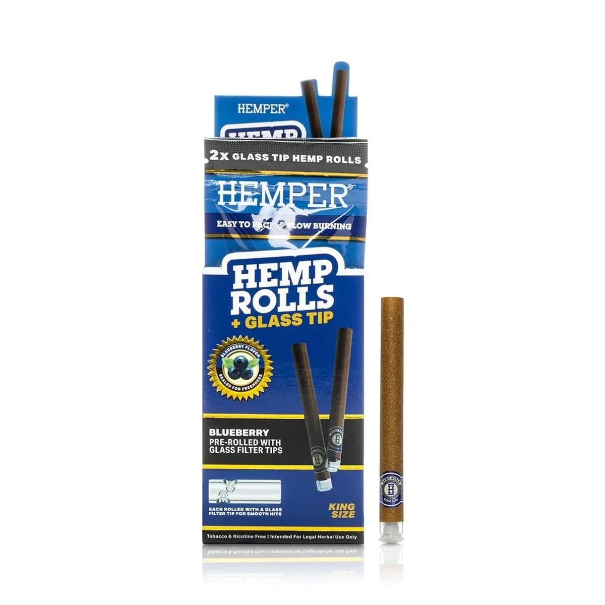 King size-rullar + glasmunstycke 2-pack