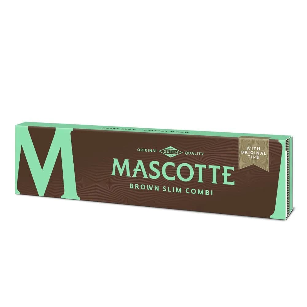 Mascotte Brown Slim Size rullpapper + avrivningsbara tips