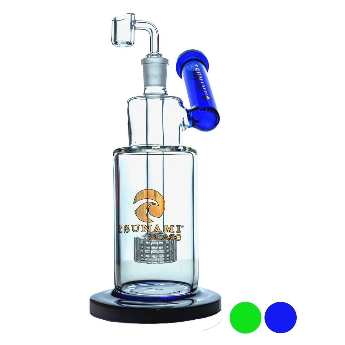 Dab Rig med Sidohals och Showerhead-perkolator 10'' (Tsunami Glass)