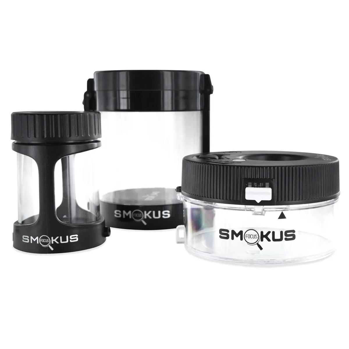 Smokus Focus Display Jar förvaringsburk med LED